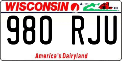 WI license plate 980RJU