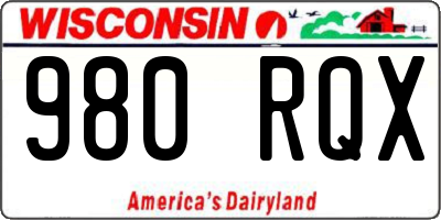 WI license plate 980RQX