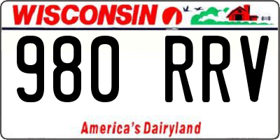 WI license plate 980RRV