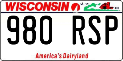 WI license plate 980RSP
