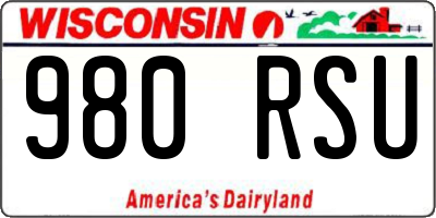WI license plate 980RSU