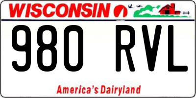 WI license plate 980RVL