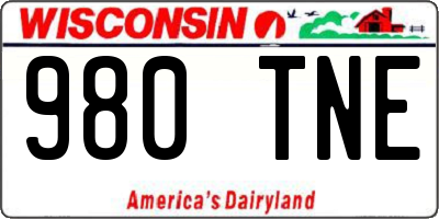 WI license plate 980TNE