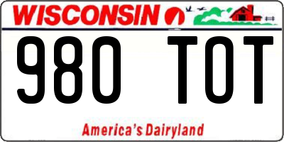 WI license plate 980TOT