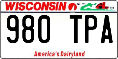 WI license plate 980TPA