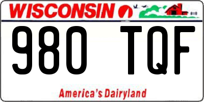 WI license plate 980TQF