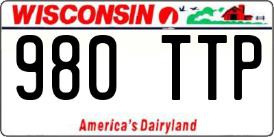 WI license plate 980TTP