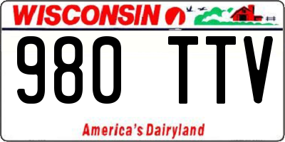 WI license plate 980TTV