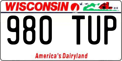 WI license plate 980TUP