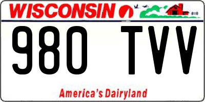 WI license plate 980TVV