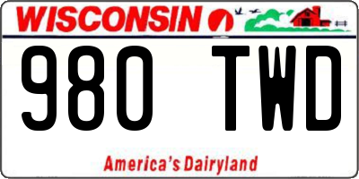 WI license plate 980TWD