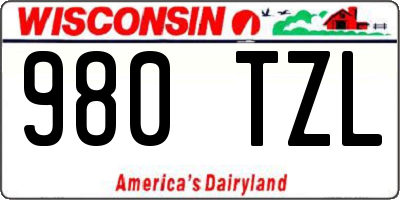 WI license plate 980TZL