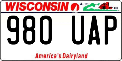 WI license plate 980UAP