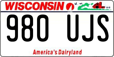 WI license plate 980UJS