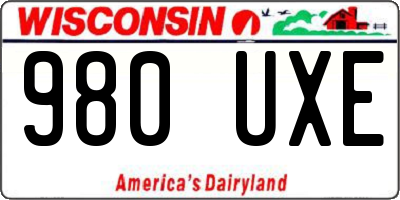 WI license plate 980UXE