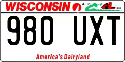 WI license plate 980UXT