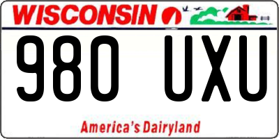 WI license plate 980UXU