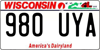 WI license plate 980UYA