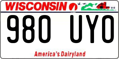 WI license plate 980UYO