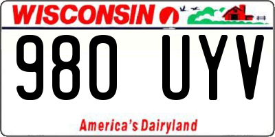 WI license plate 980UYV