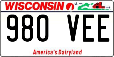 WI license plate 980VEE