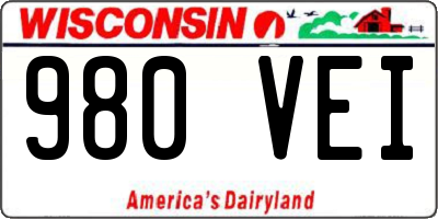 WI license plate 980VEI