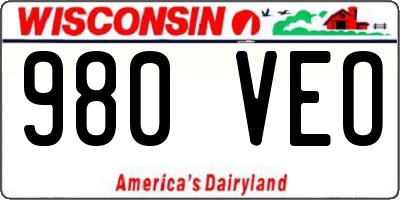 WI license plate 980VEO