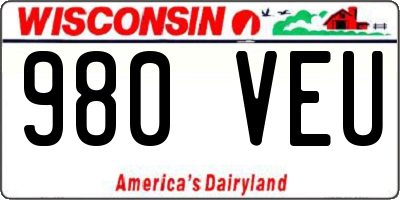 WI license plate 980VEU