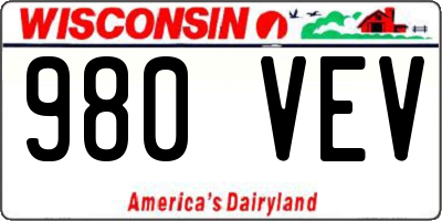 WI license plate 980VEV
