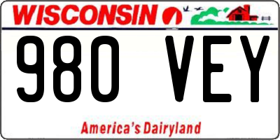 WI license plate 980VEY