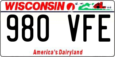 WI license plate 980VFE