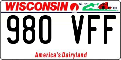 WI license plate 980VFF