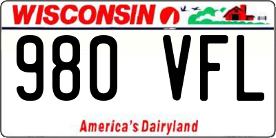 WI license plate 980VFL