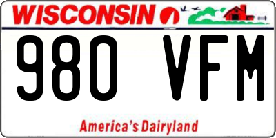 WI license plate 980VFM