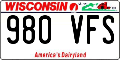 WI license plate 980VFS
