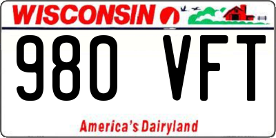 WI license plate 980VFT