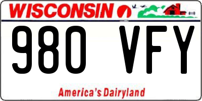 WI license plate 980VFY