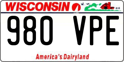 WI license plate 980VPE
