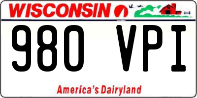 WI license plate 980VPI