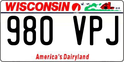 WI license plate 980VPJ