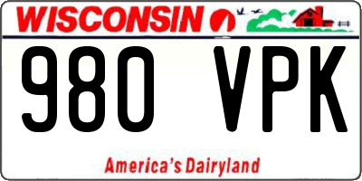 WI license plate 980VPK
