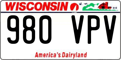 WI license plate 980VPV