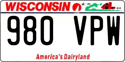 WI license plate 980VPW