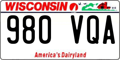 WI license plate 980VQA
