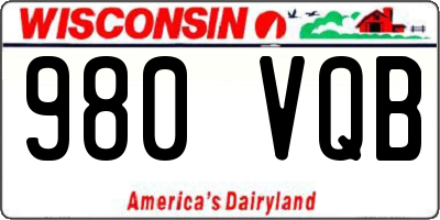 WI license plate 980VQB