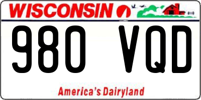 WI license plate 980VQD