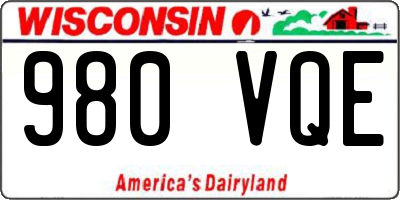 WI license plate 980VQE