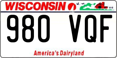 WI license plate 980VQF
