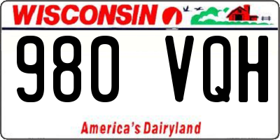 WI license plate 980VQH