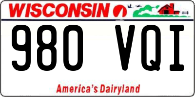 WI license plate 980VQI